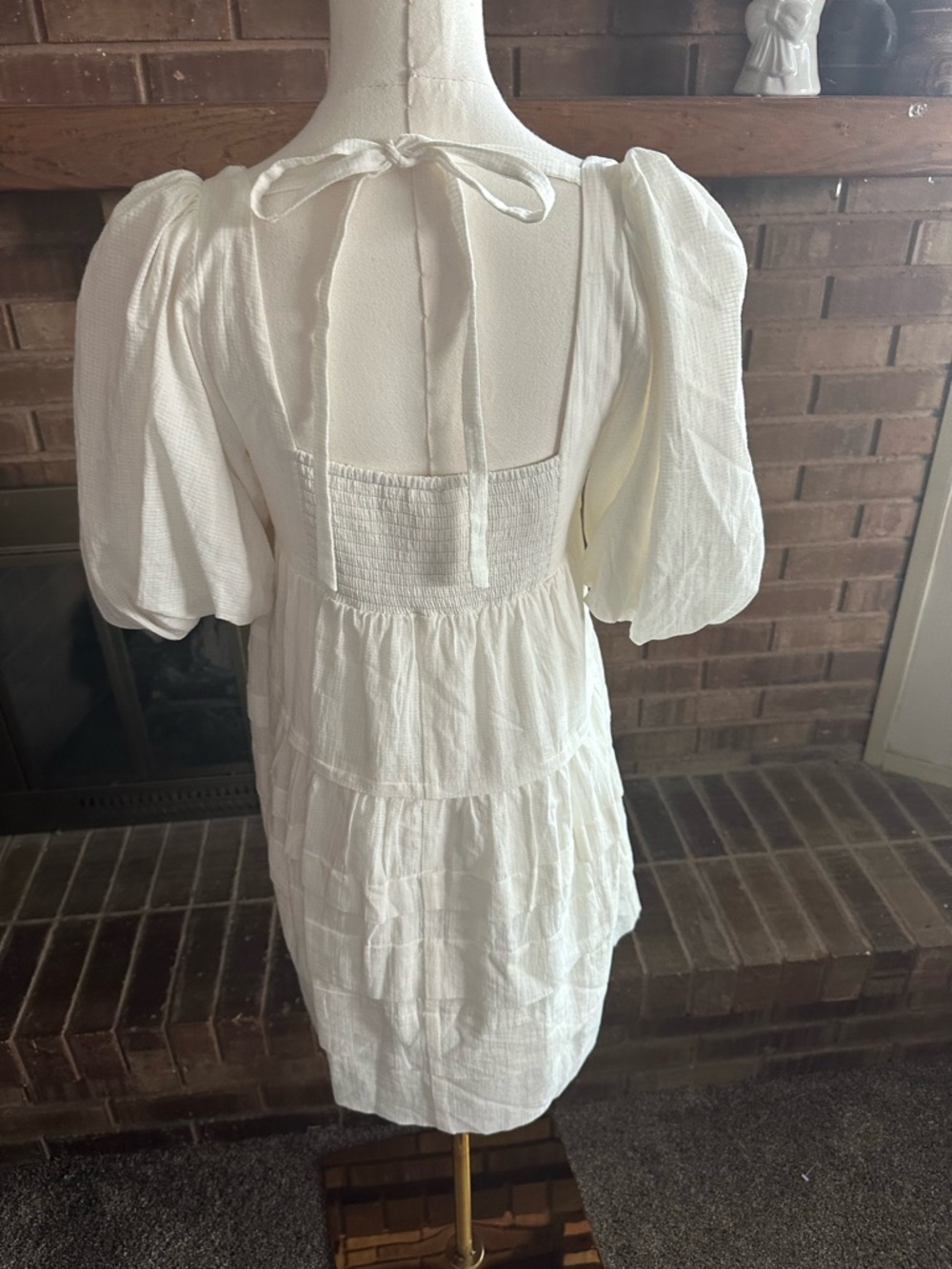 Anthropologie White Mini Dress XS Like New Cottagecore Boho Coastal - Picture 5 of 7
